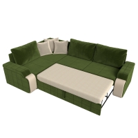 Угловой диван Николь (микровельвет зеленый бежевый) - Изображение 1